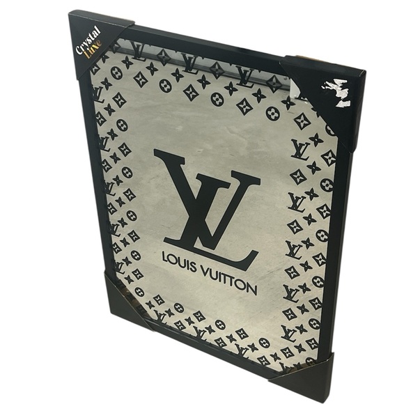 New LV Monogram logo Crystal Luxe framed mirror 25× 19